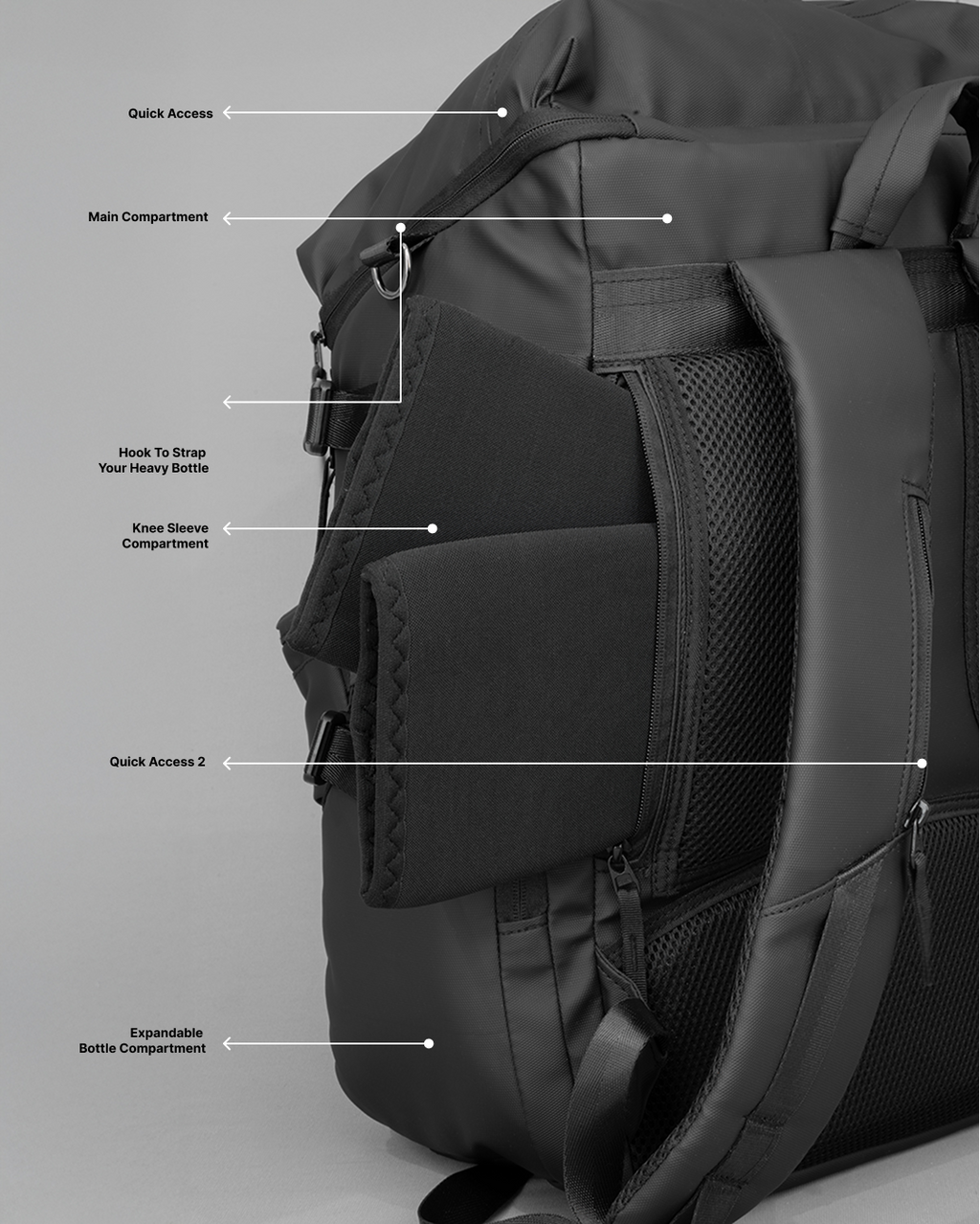Peak Reign Heavy Bag — compartment close-up