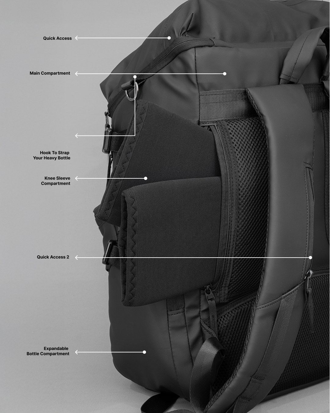 Peak Reign Heavy Bag — compartment close-up