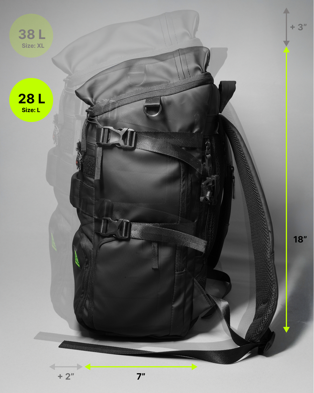 Peak Reign Heavy Bag — L vs XL size comparison, side