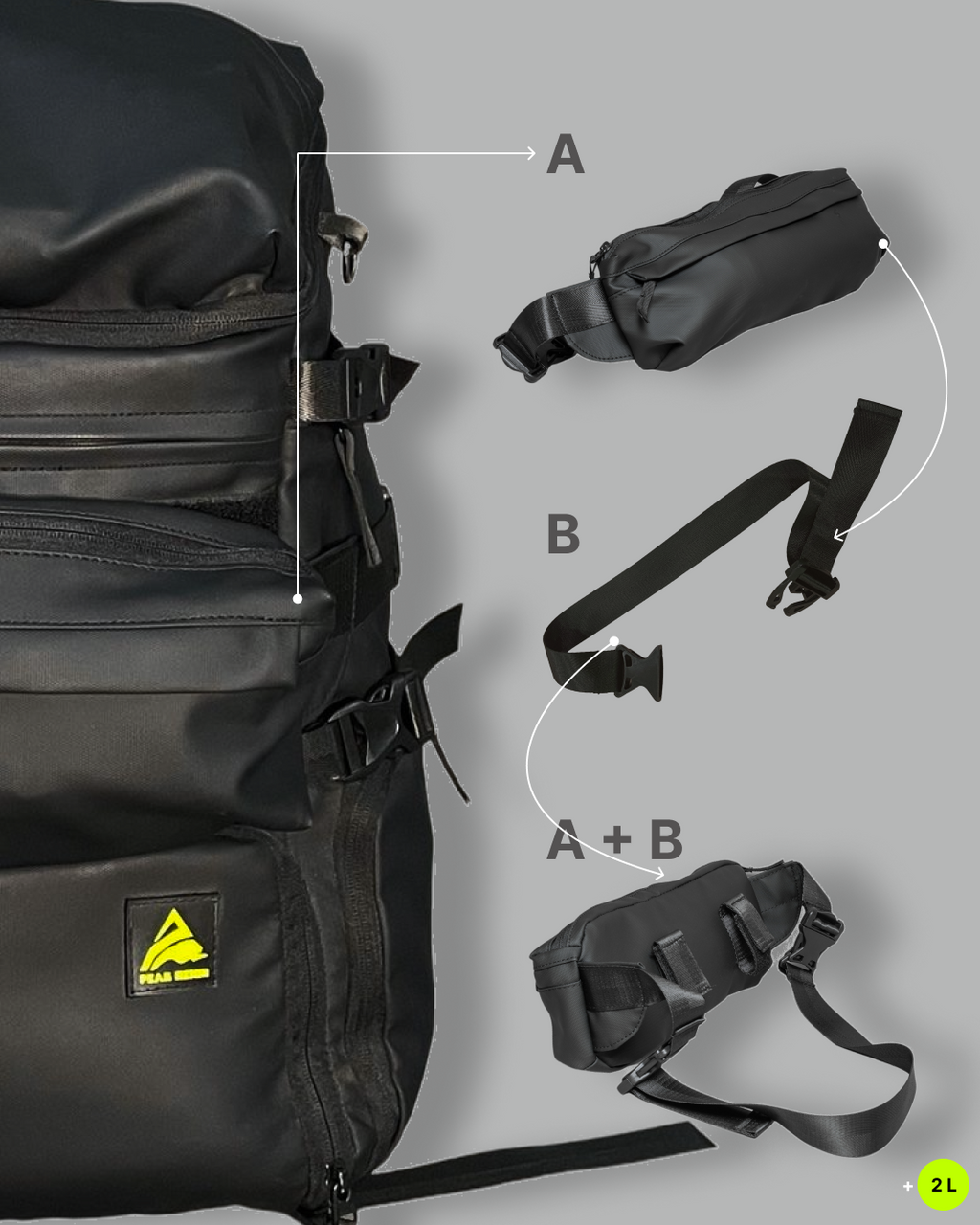 Peak Reign Heavy Bag — detachable cross-body bag attachment